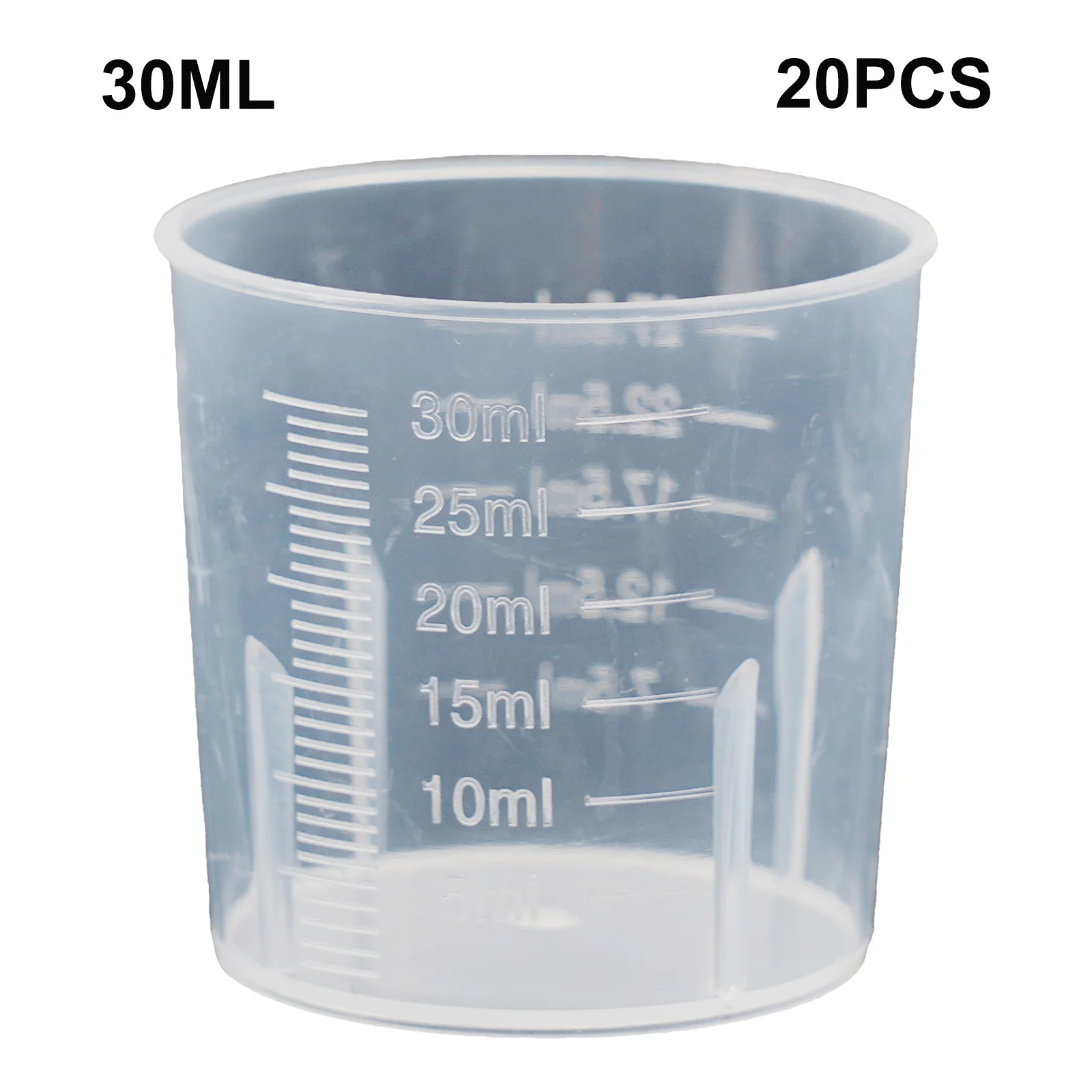 20pcs10/20/30ml Transparent Plastics Measure Cups Dual Scales Cup Container Chef Making Desserts Student Physics Experiment Tool