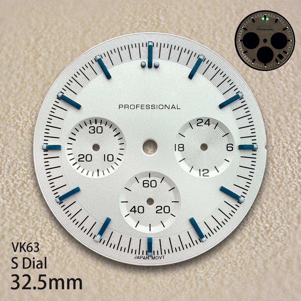 32.5mm Speeds S Dial Fit VK63 Movement Green/No Luminous High-Quality For Quartz Watch Modification Accessories view 4