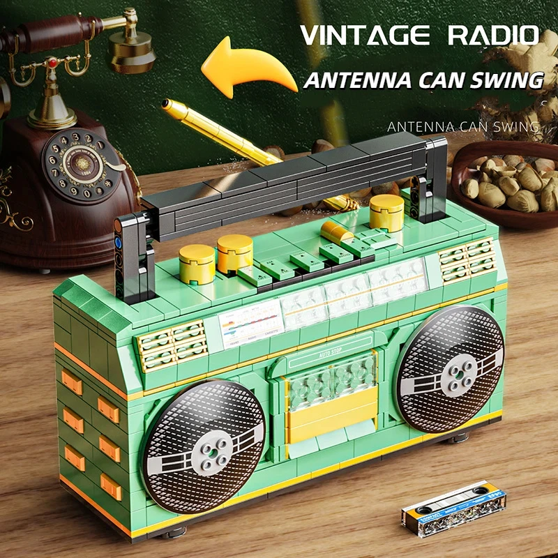 781 + 個シティミニ創造レトロ家電モデルビルディングブロックラジオ MOC おもちゃレンガ子供の誕生日 DIY ギフト