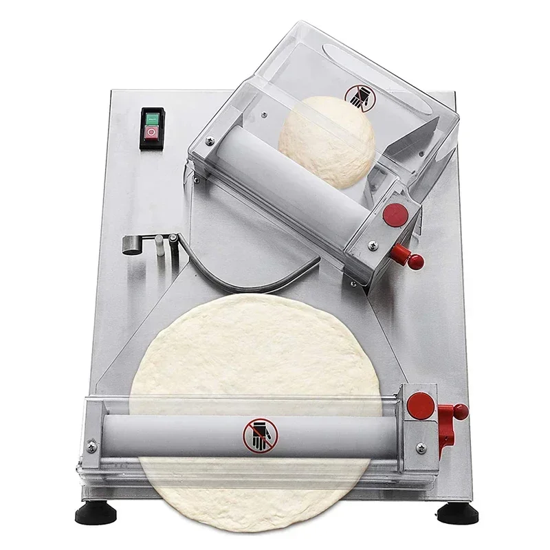 

Commercial Pizza Paste Pressing Machine round divider maker bread skin making roller kneader10-35cm Electric dough sheeter 220v