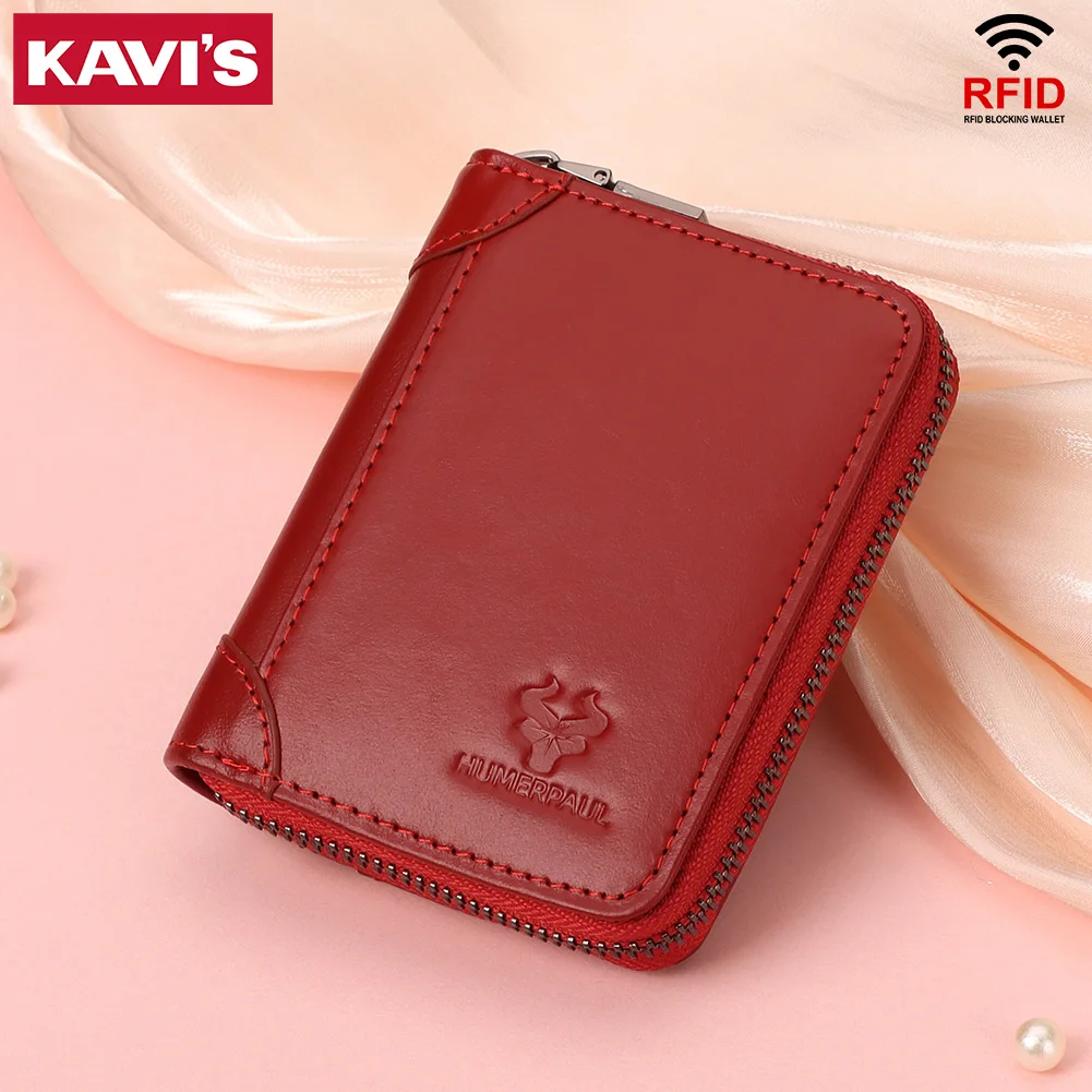 محفظة جلدية أصلية 100% مع فتحات بطاقات متعددة، حقيبة بطاقات الائتمان الصغيرة للسيدات والأعمال التجارية وبطاقة الهوية وحقيبة العملات المعدنية للرجال