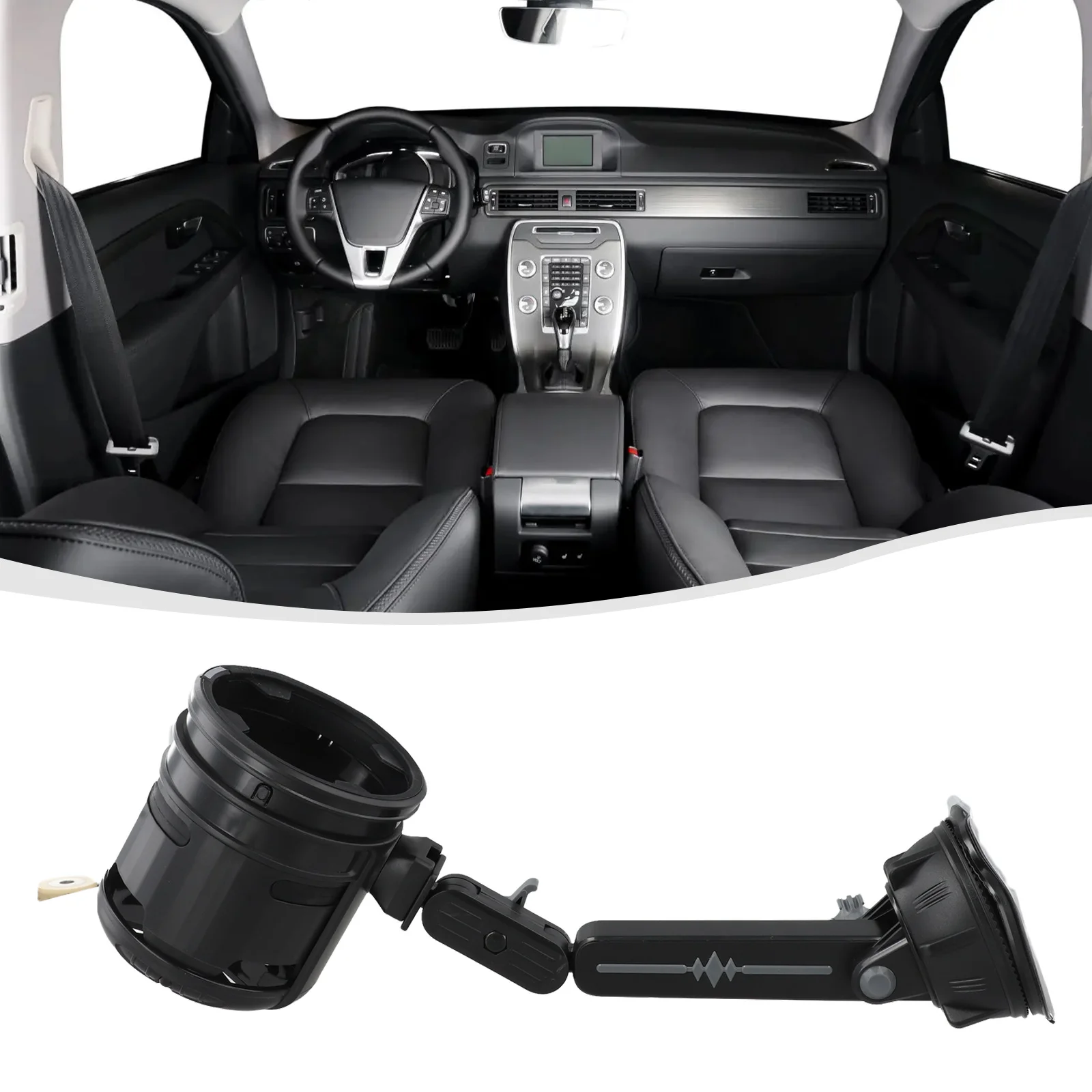 

For Trucks Foldable Drink Holder Adjustable Drink Holder Outdoor Activities 360 Rotation Mechanism Anti-Slip Grips