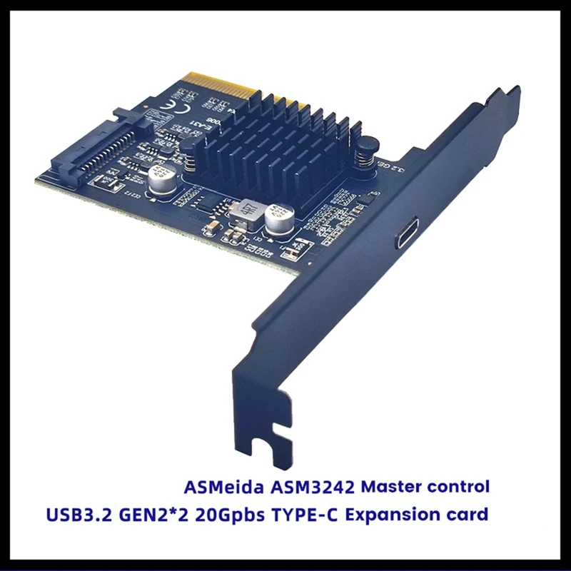 

Плата расширения Плата расширения PCB Pcie к Type-C PCI Express PCI-E 4X к USB3.2 GEN2X2 20 Гбит/с Адаптер ASM3242