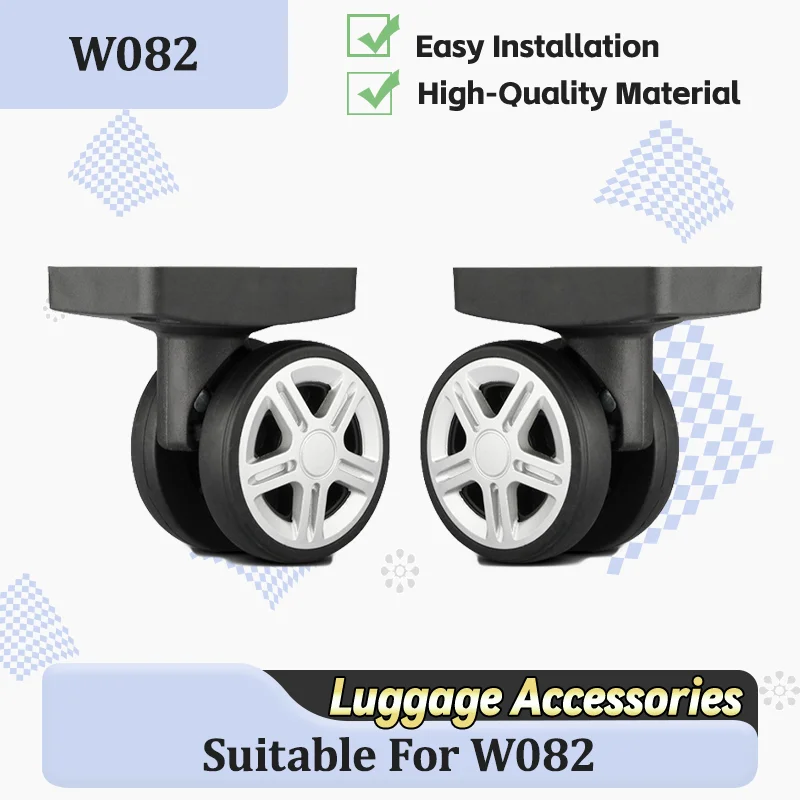 

For W082 Non-rotating Luggage Wheel Set Fixed-direction Replacement Straight Roller Universal Fit For Most Suitcases