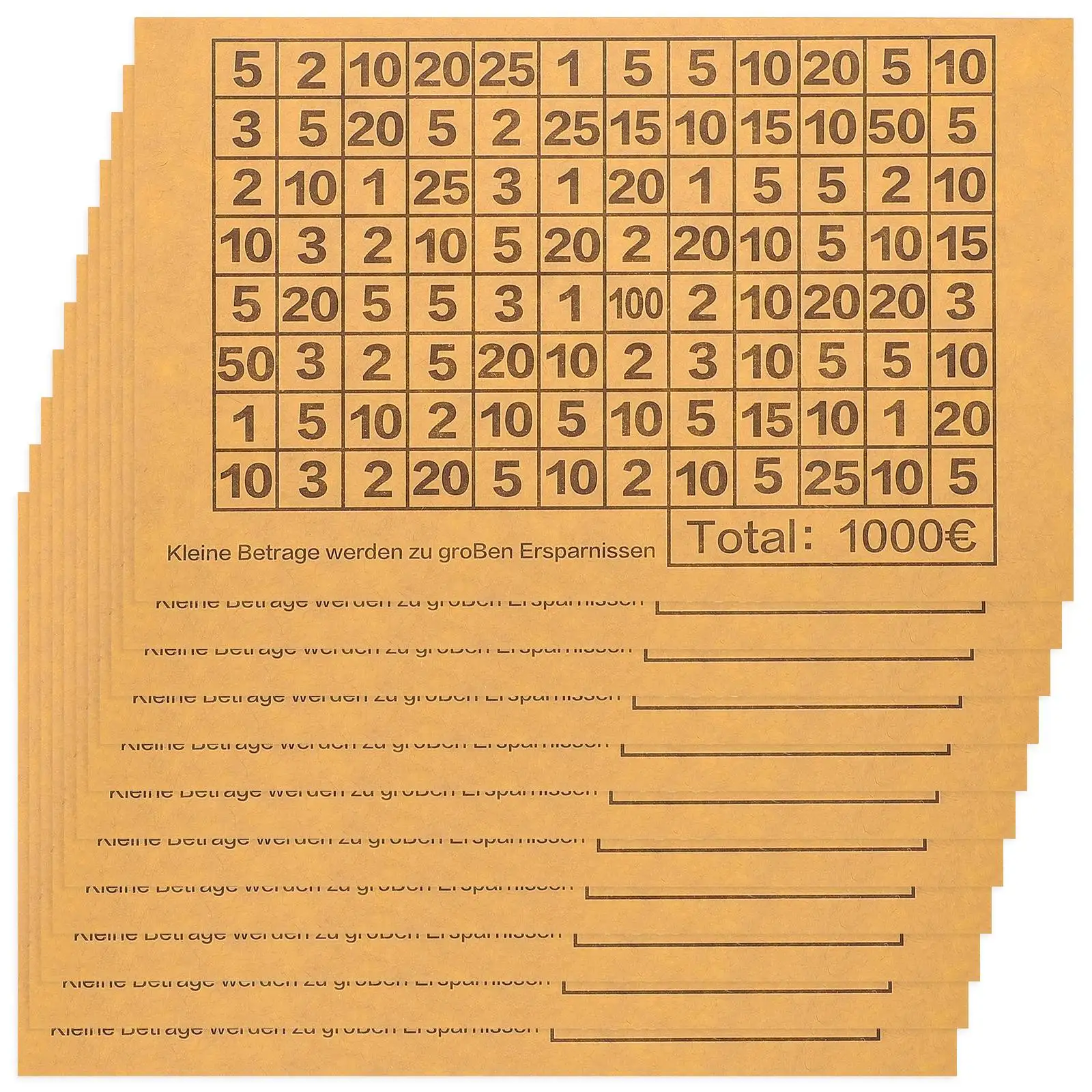 20 Sheets Money Saving Stickers Financial Banknotes DIY Piggy Bank Numbers Budgeting Labels Euro Challenge Box Savings