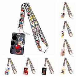 Vertical Card Holder Potdemeiel Disney Mickey MouseDaisy Duck Certificate Holder Neck Strap Keychain ID Access Rope Strap