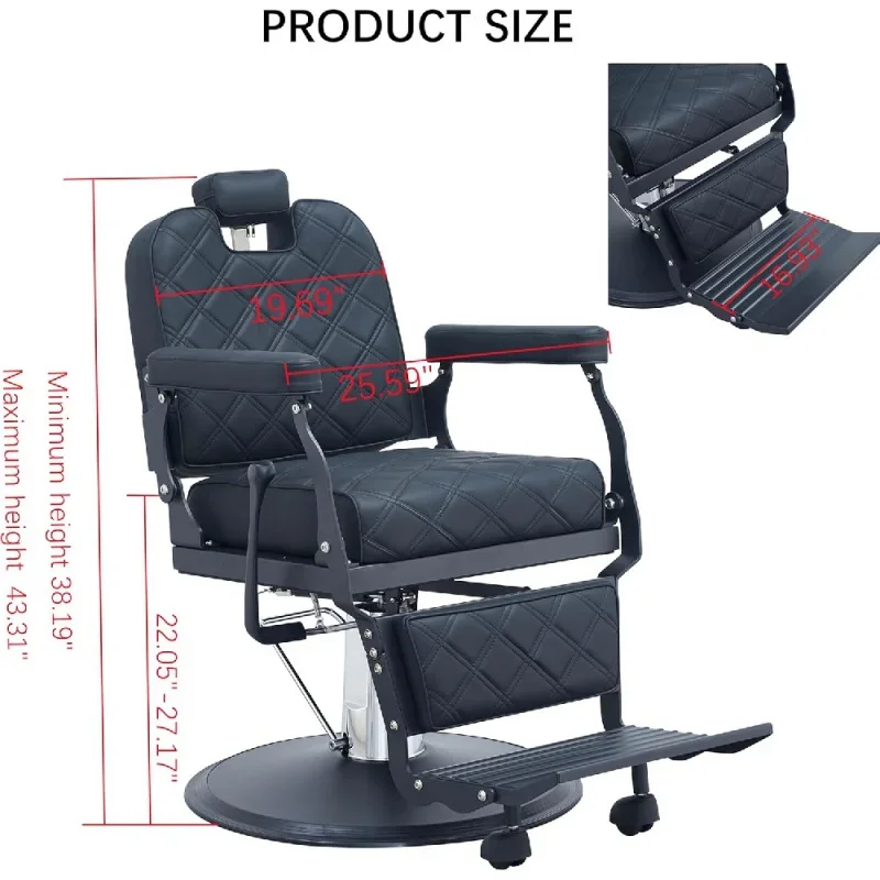 Barber Chair Salon , Hair Styling Chairs for Barbershop Beauty Tattoo Massage Heavy Duty 700lbs fors Hair Stylist