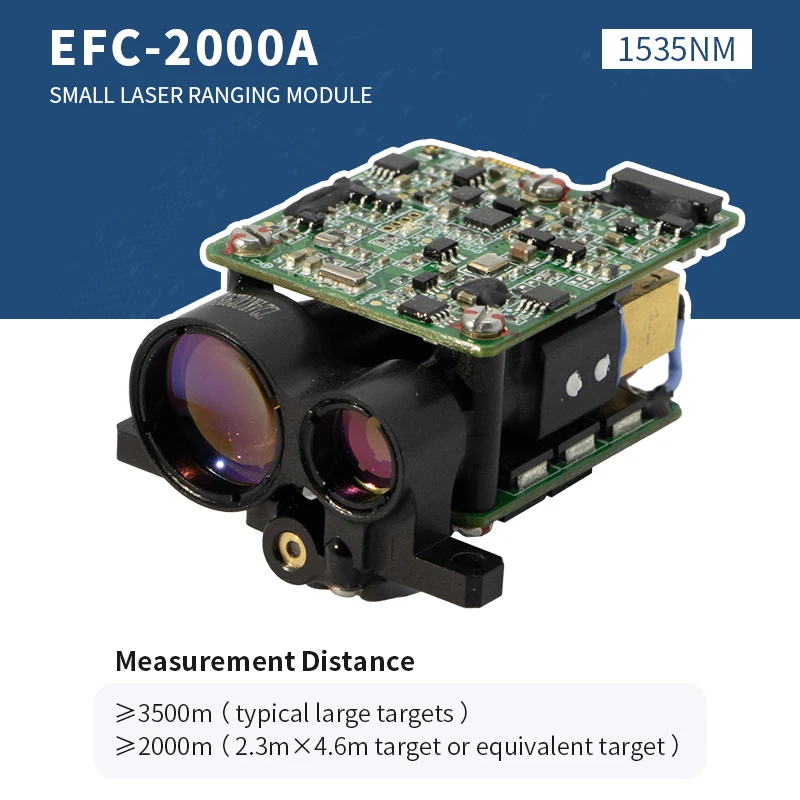 Industrial 1535 nm Erbium-Glass Laser Ranging Module 3500m Range IP67 Rated RS422/TTL Interface 1Hz~5Hz Frequency Red Dot