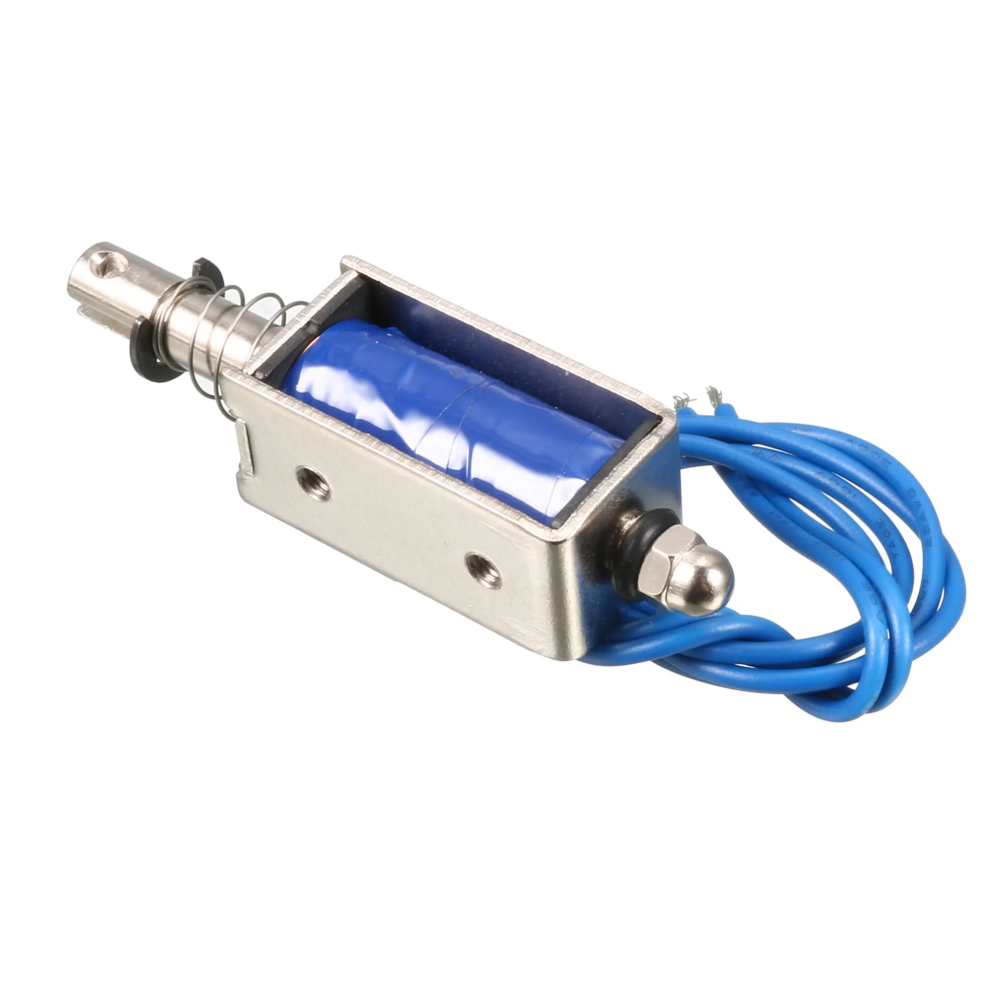 UXCELL DC 12V 1A 10mm Stroke 600g Push Pull Type Open Frame Solenoid Electromagnet Black Wire Leads