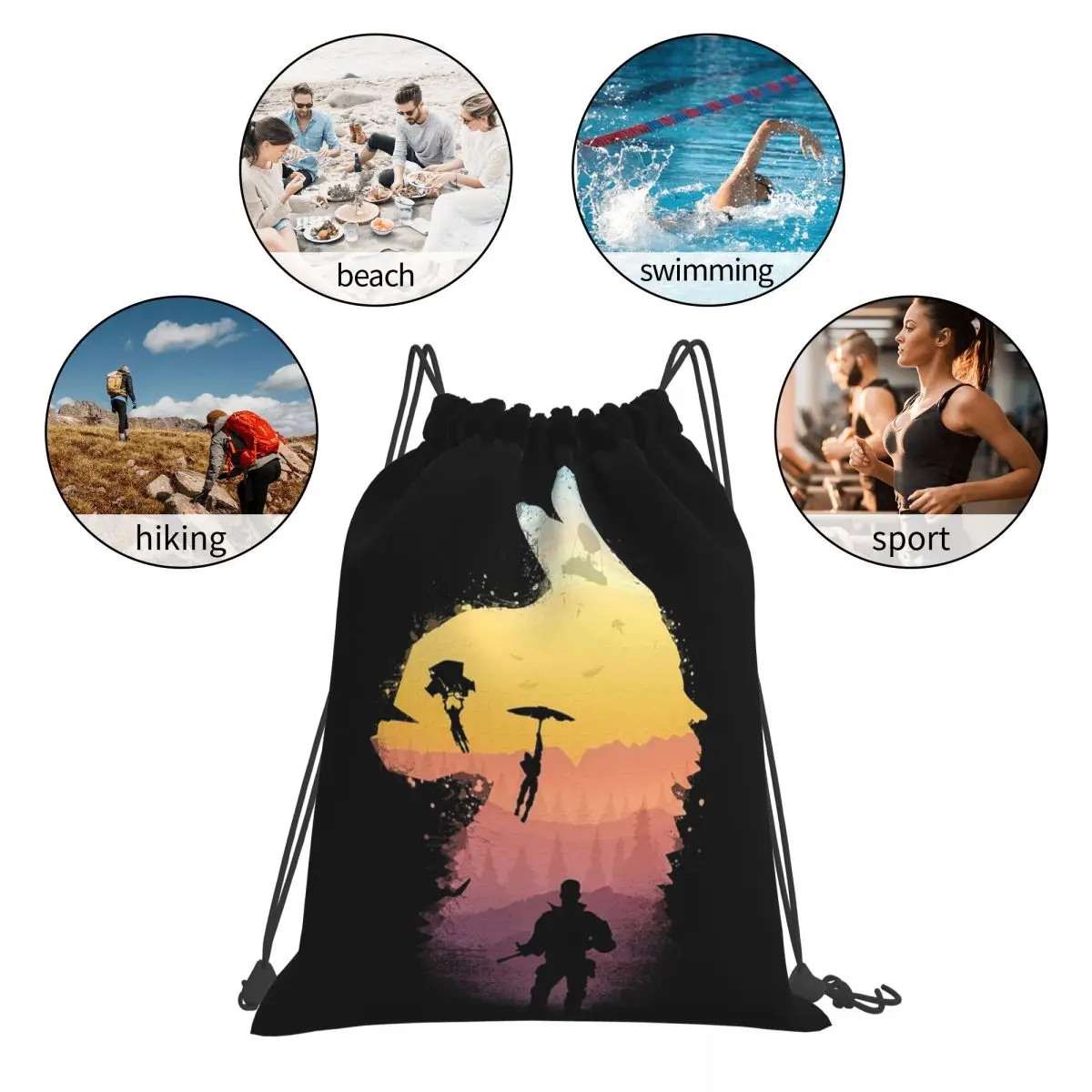 Royale Nights Backpacks Fashion Portable Drawstring Bags Sports Bag Book Bags For Man Woman School
