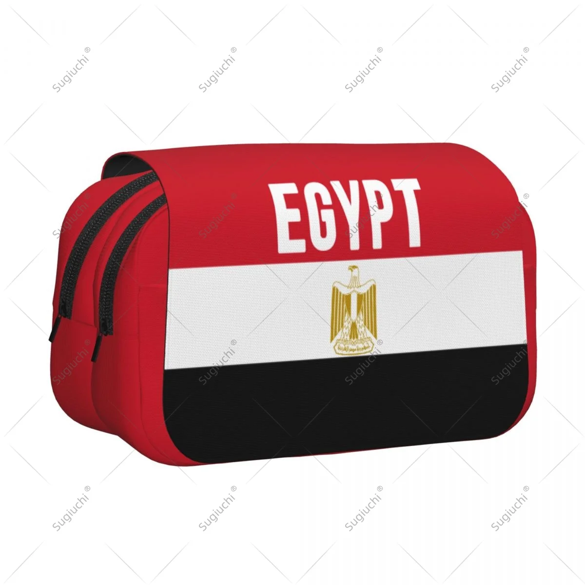 

Pencil Case Scissors Bags 3D Egypt Flag Double-layer Oxford Cloth Stationery Storage Pen Box Case