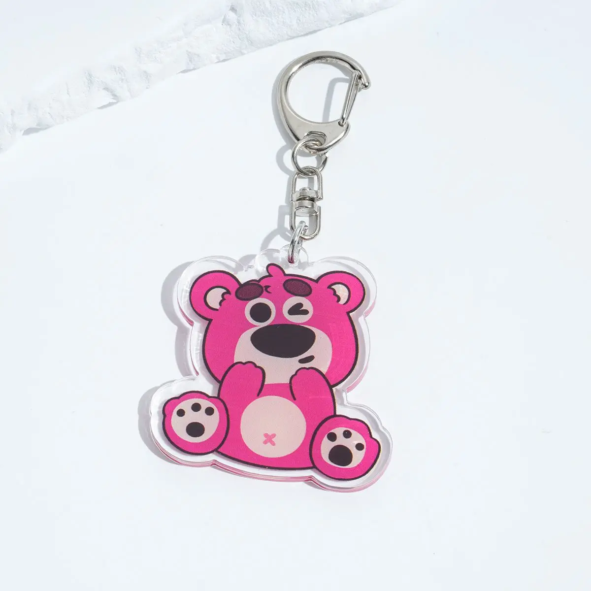 Acrylic Cartoon Anime Pendant Keychains Holder Car Key Chain Key Ring Phone Bag Hanging Jewelry Gifts Accessories Disney Lotso