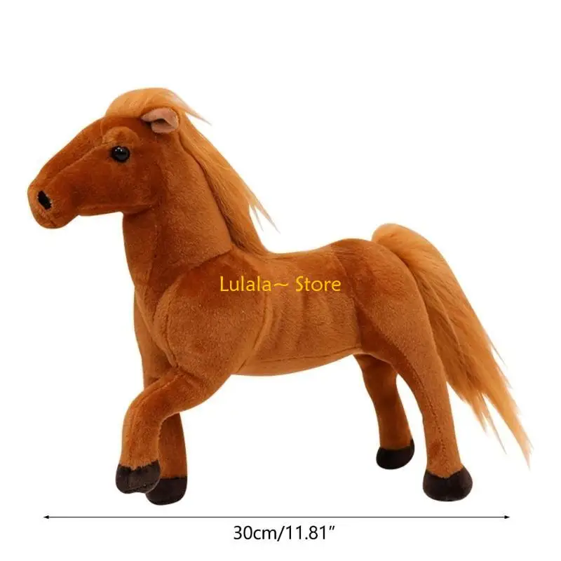 Y4QA เด็กยัดไส้ม้าตุ๊กตาทารกแรกเกิดพักผ่อนตุ๊กตาเอาใจของเล่นเด็กของขวัญวันเกิด