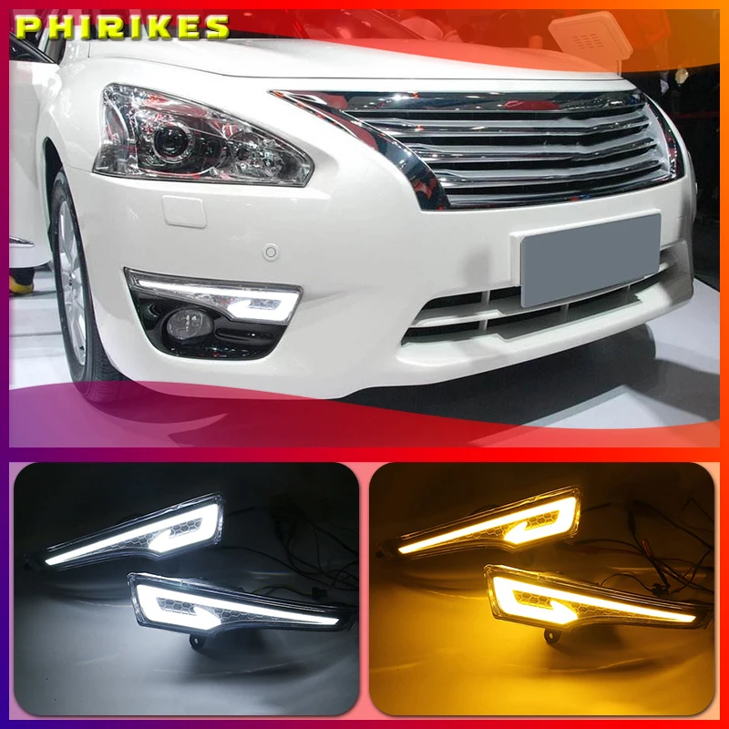 

1Pair For Nissan Altima Teana 2013 2014 2015 DRL Daytime Running Lights fog lamp cover headlight 12V Daylight