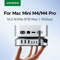 UGREEN USB HUB Docking Station for Mac Mini M4 M4 Pro M.2 NVMe SSD 8TB Max 10Gbps USB-A&C Ports SD&TF 170MB/s USB Splitter Dock