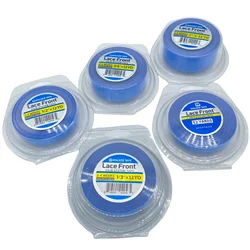 Plastic case 0.8/1.0/1.27cm Width 12 yards Blue Lace front Tape Double side tape lace front tape hair extension tape