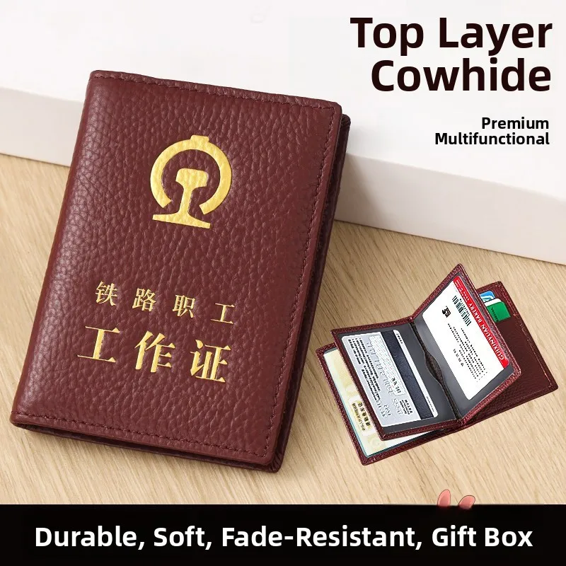 genuine-top-layer-cowhide-leather-protective-cover-railway-work-id-card-holder-soft-leather-case-business-card-organizer