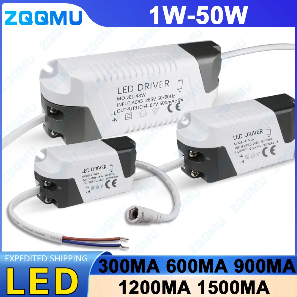 LED Constant Current Drivers 4-7W 8-12W 12-18W 18-25W 48W 50W 300MA 600MA 900MA 1200MA 1500MA Panel Light Power Transformers