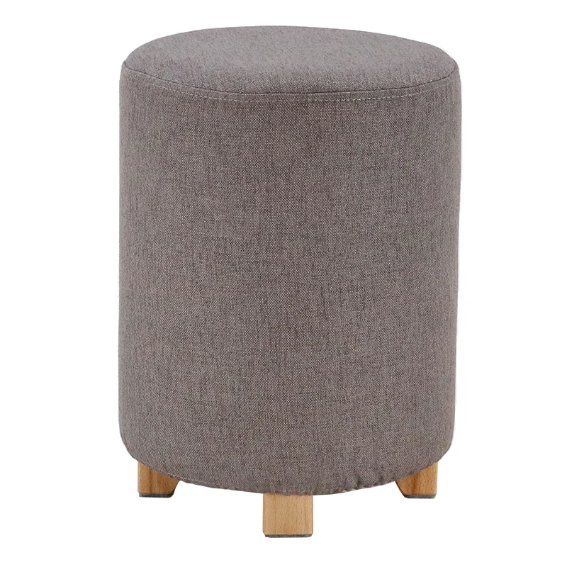 

Solid wood shoe changing stool low stool clothing store fitting room fabric round