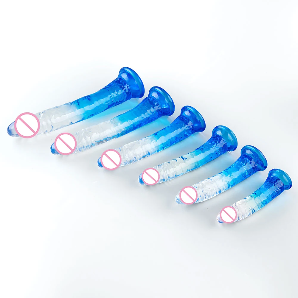 6 Size Realistic Dildo Jelly Penis Suction Cup Long Dildo Huge Sex Toys For Lesbian Women Female Masturbator Big Dick Fake Dick view 3