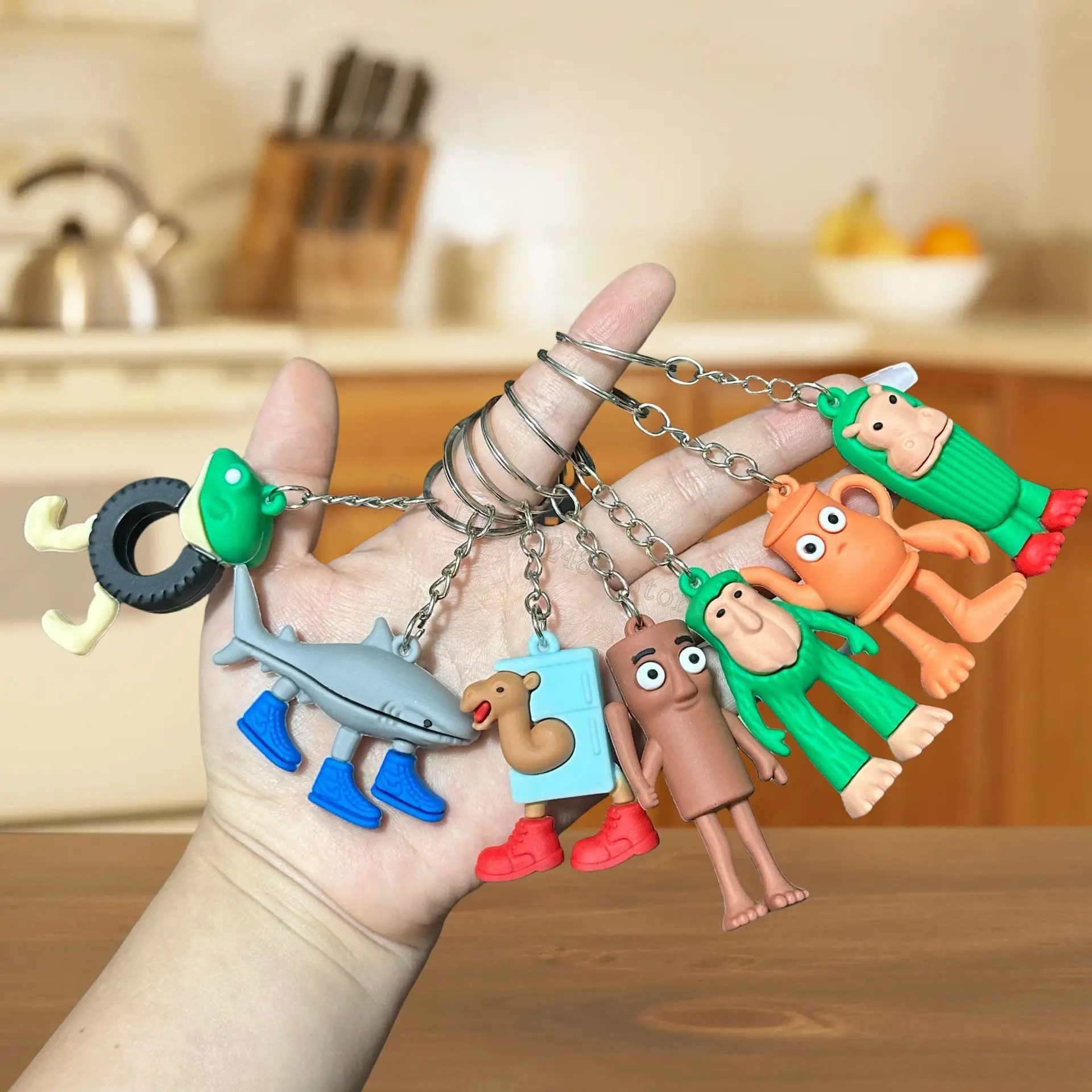 

TungTungTung Sahur Tralalero Tralala Brr Brr Patapim Cappuccino Ballerina Keyrings Italian Brainrot Funny Animals Keychains Gift