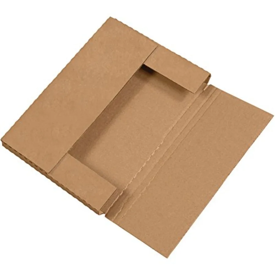 

BFM1291K Corrugated Cardboard Easy-Fold Mailers 12 1/8 x 9 1/8 x 1 Inches Fold Over Mailers Adjustable Die-Cut Shipping Boxes M