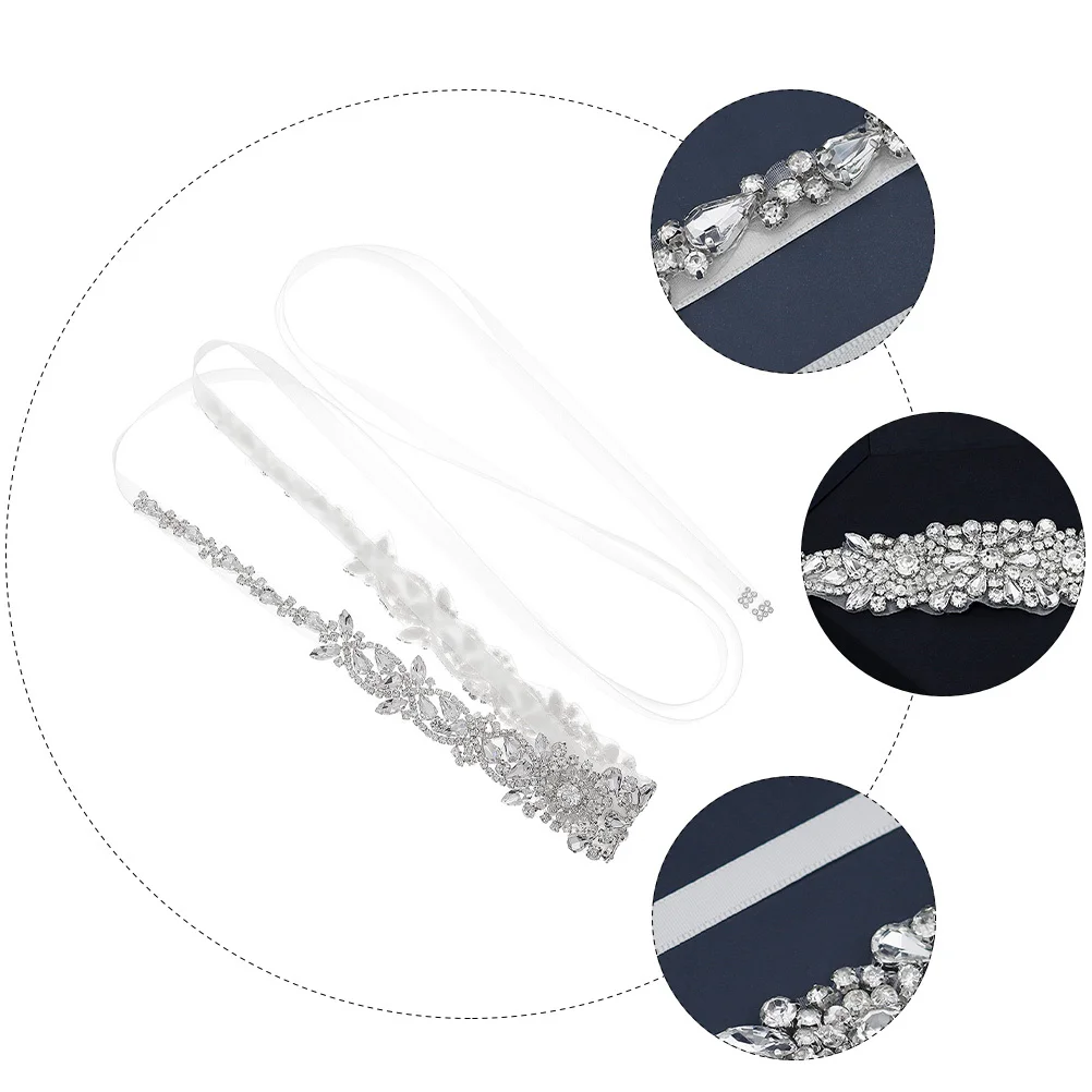 

1pc Rhinestone Waist Belt Silver Bridal Wedding Girdle Decorative Clothing Ornament Luxurious Bride Accessories