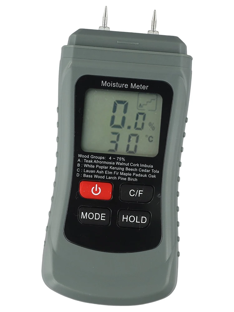Moisture Meter For Firewood Drywall Lumber And Building Materials With 12mm Penetration Depth Hold Function And 0.1% Resolution