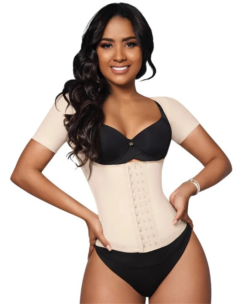 

Fajas Short Sleeve Corset Breasted Waist Trainer Top Body Sculpting Clothes Fitness Shaper Abdomen Flat Sheath Slimming Girdles