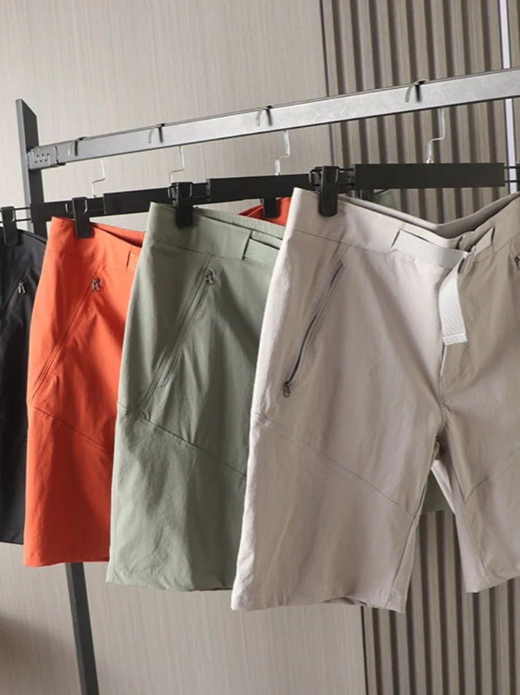 Urban Office Casual Shorts Summer Men's Outdoor 3D Cut Breathable Quick Drying Comfortable Soft Sports Shorts Adjustable Belt