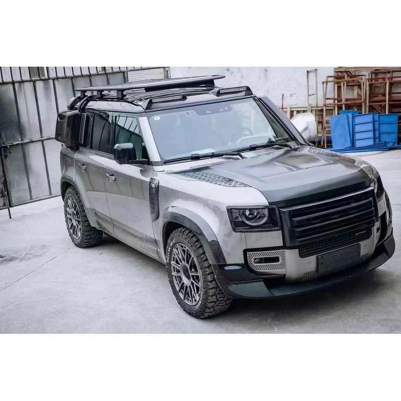 

Carbon Fiber Hood Defender Carbon Fiber Material Defender Upgraded SVR Style Cover