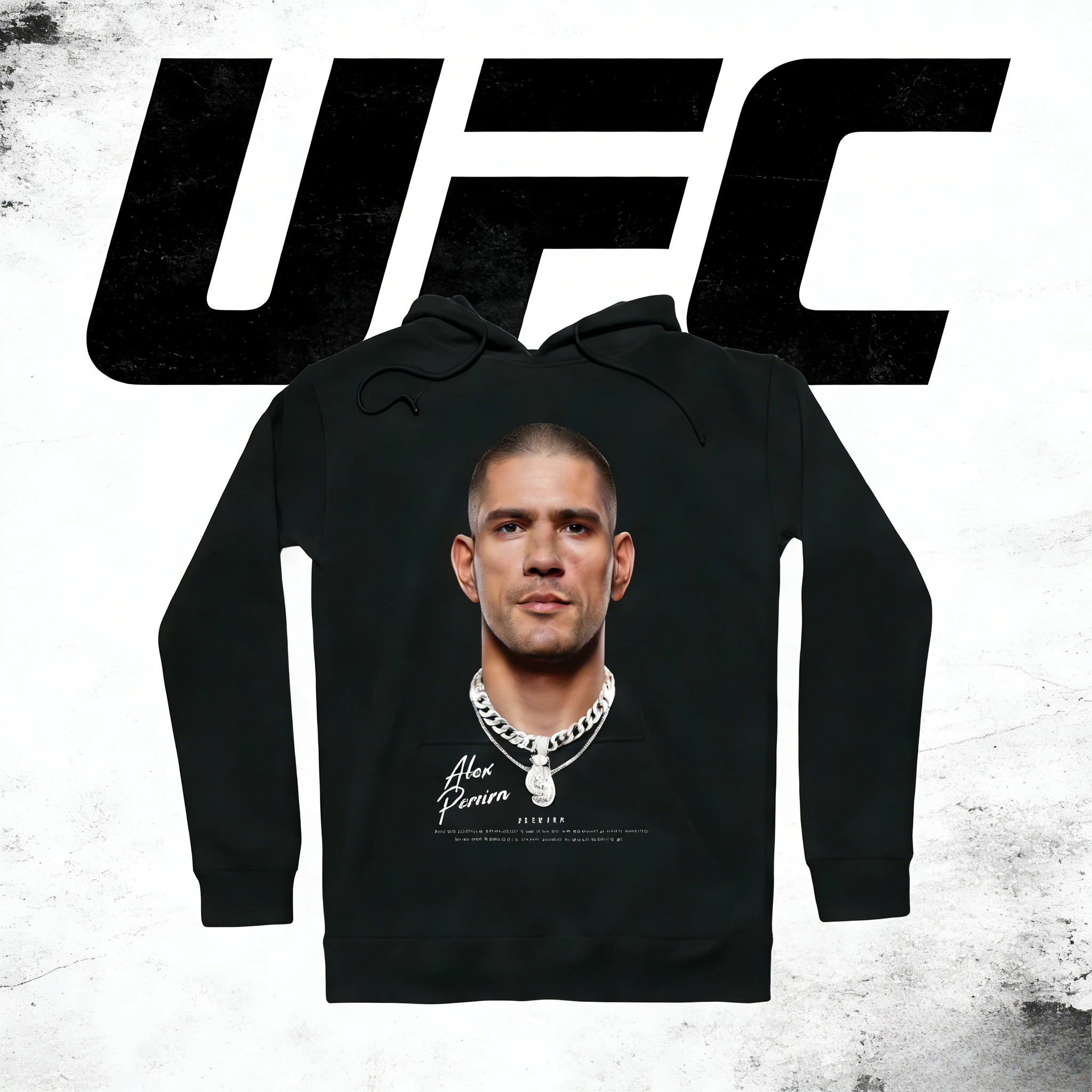 

UFC Alex Pereira 2026, осень/зима, 100% хлопок, дышащая повседневная толстовка с капюшоном — подходит для мужчин и женщин