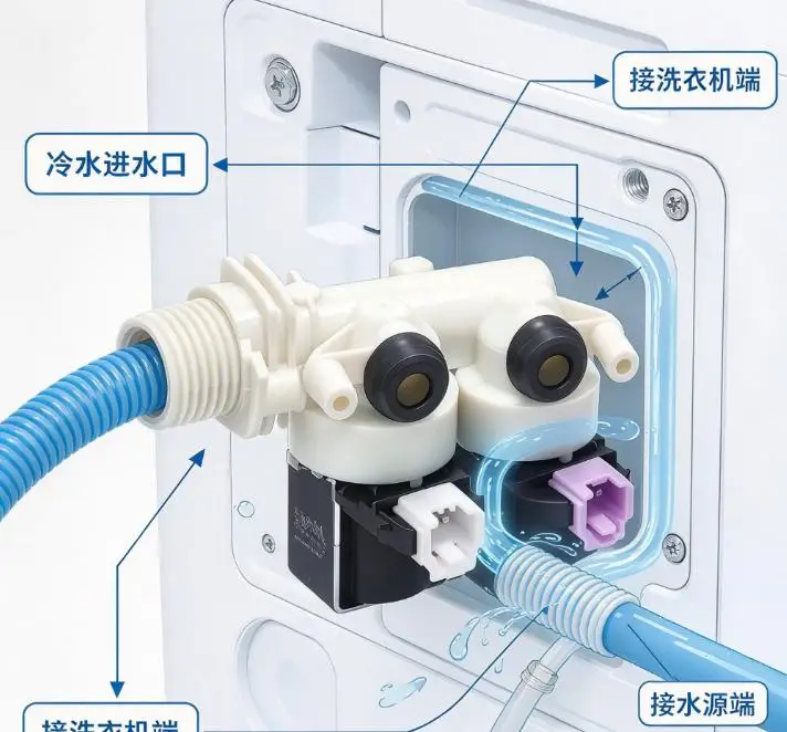 Cold Water Inlet Valve 110453 For Splendide Washer, High Pressure Replacement Part For RV Marine Boat