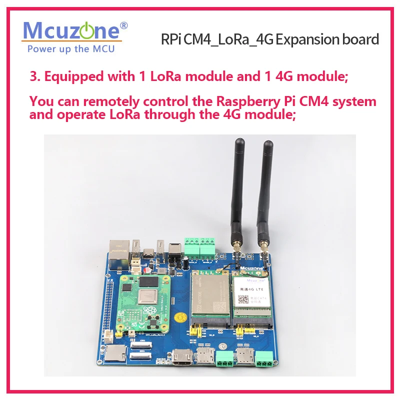 Raspberry Pi CM4_LoRa_4G Expansion board,Dual LoRa wireless module,Dual 4G LTE,NVME SSD supports system startup,CSI,DSI