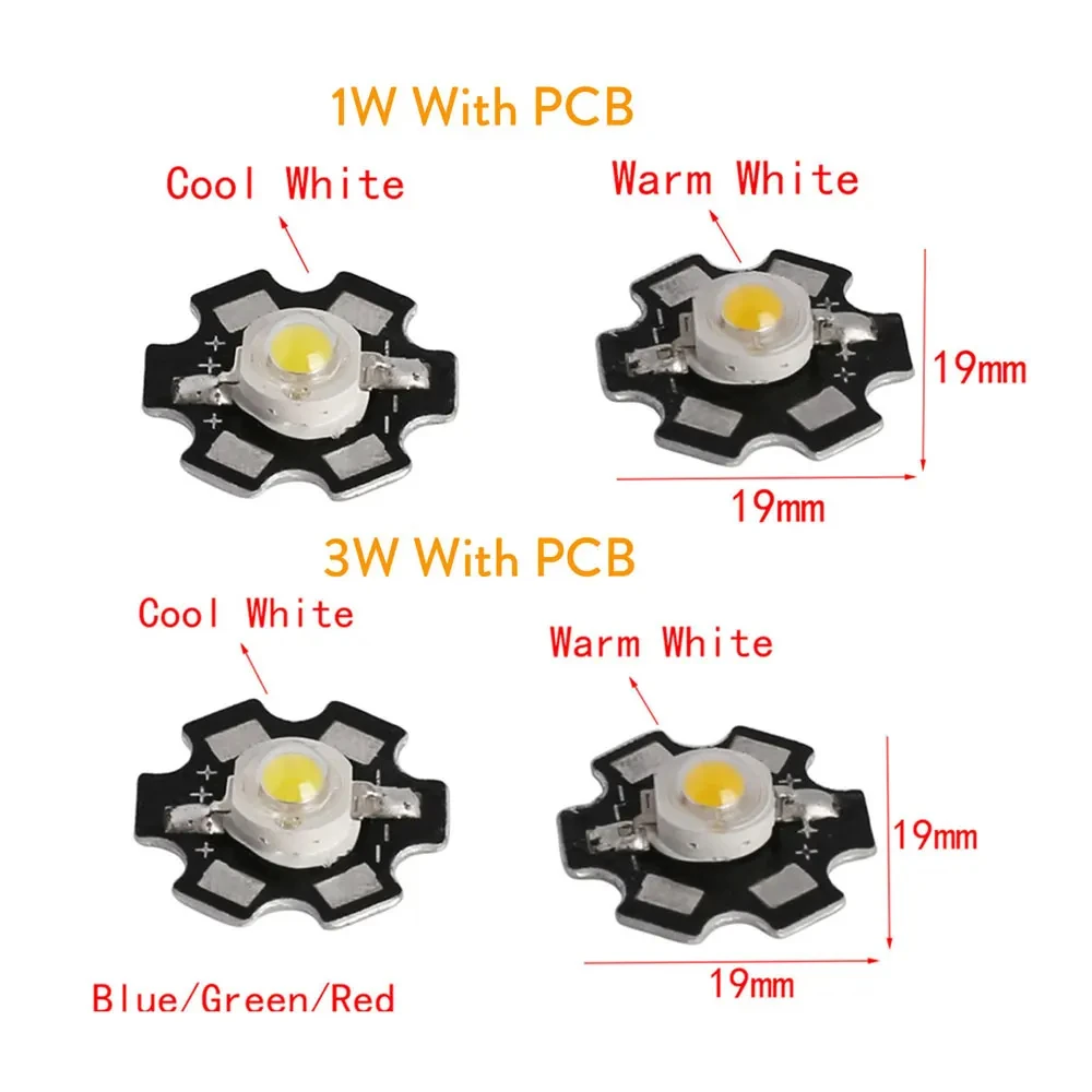 10Pcs LED Chip Beads 1W 3W 5W 7W COB PCB Board Cold Warm White For LED Bulb Spotlight DIY Parts