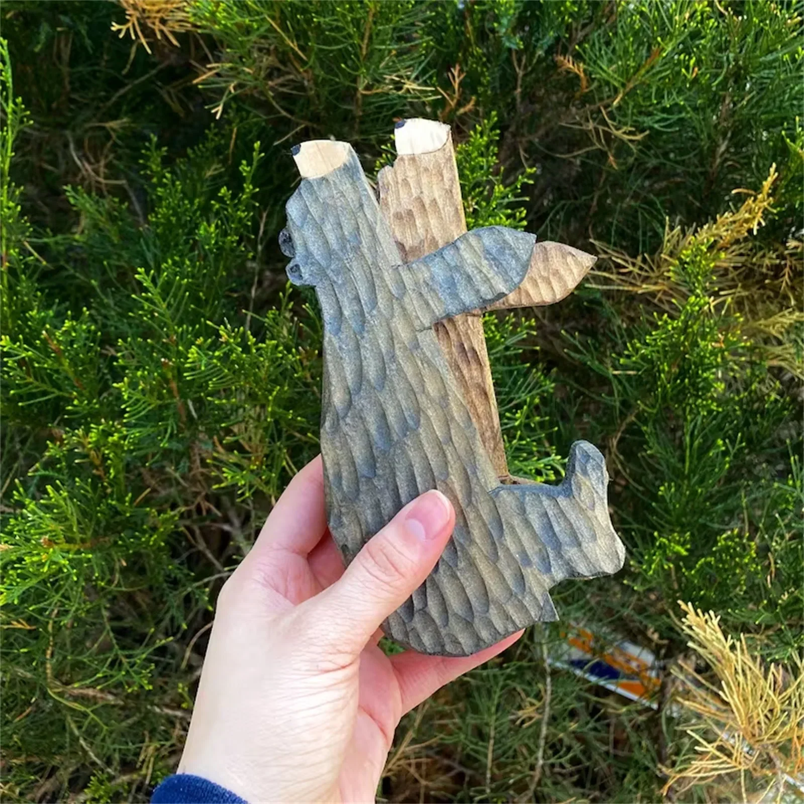 Wooden Bear Door Topper Door Sculpture In Your Corner Creative Figurines Statue Home Art Wall Home Decor Miniatures