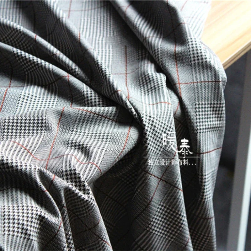 British Style Checkered Striped Fabric for DIY Sewing Pleated Skirt Suit Vest Windbreaker Fashion Designer Styling Cloth