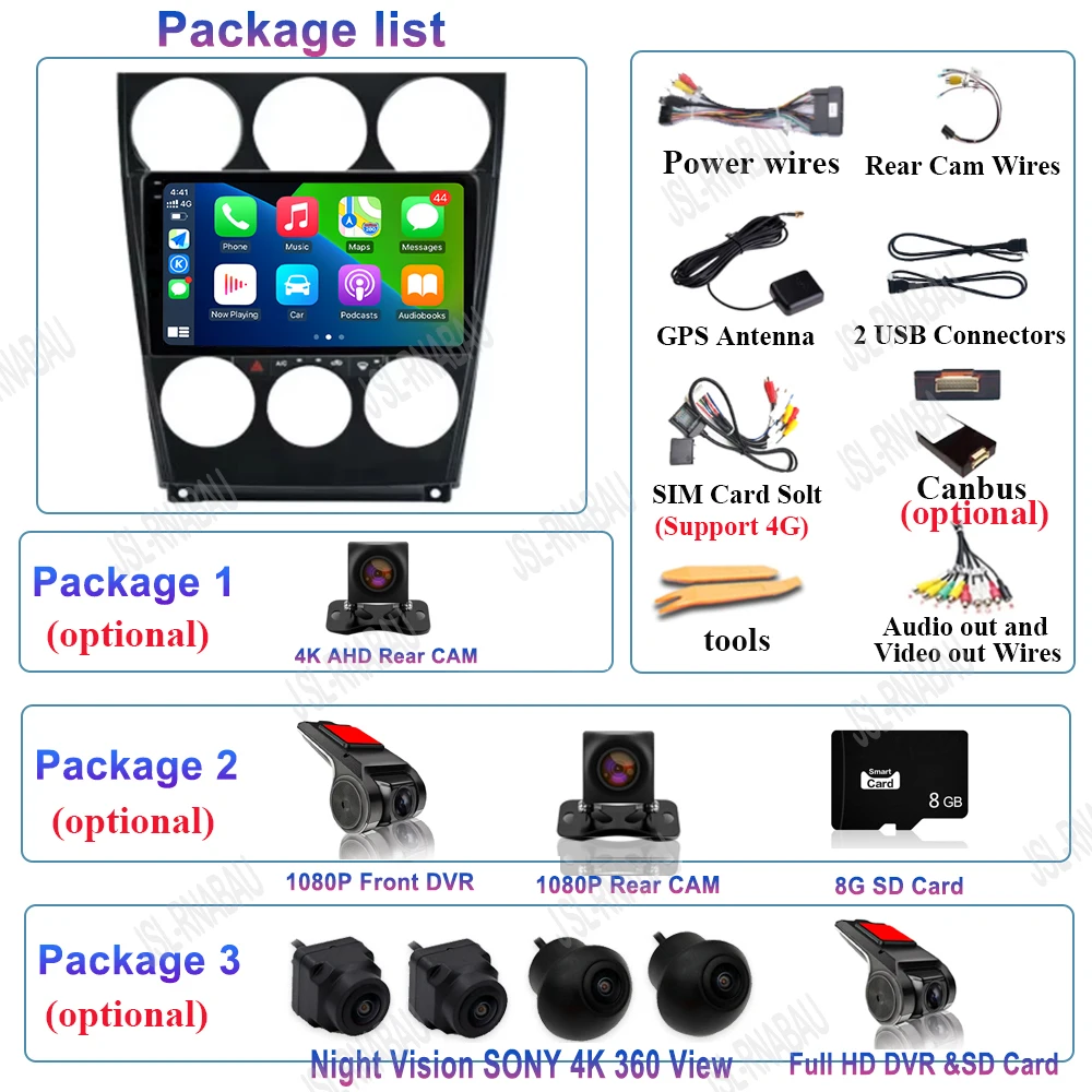 Android 15 Car Radio For Mazda 6 2002 2003 2004 2005 2006 2007 2008 Multimedia DVD Player Navigation Wireless Carplay Head Unit