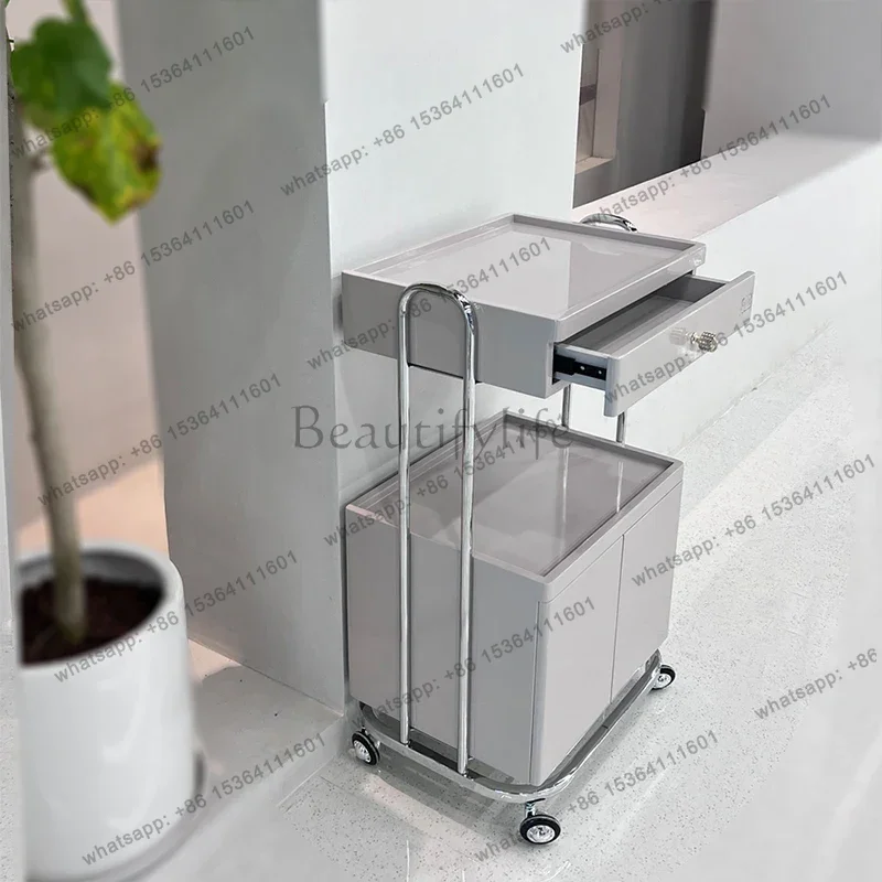 Factory Direct Sales Stainless Steel Luxury Rolling Cart Beauty Salon Utility Drawers Storage Salon Trolley Tool Salon Furniture 3