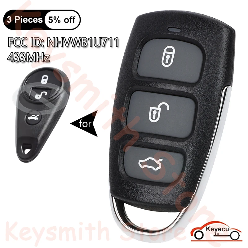 

KEYECU 4 Buttons 433MHz for Subaru Outback Legacy B9 Tribeca Impreza Forester Auto Upgraded Remote Control Key Fob NHVWB1U711