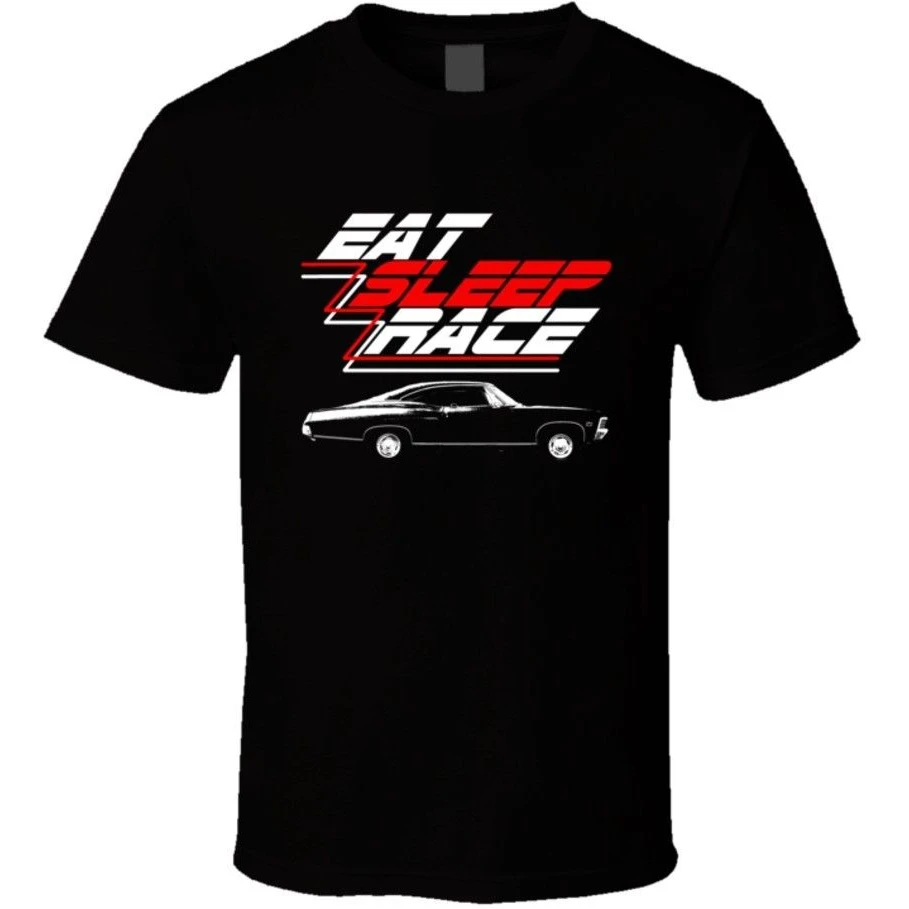 Eat Sleep Race Funny Racing Car Enthusiast Gift T Shirt New 100% Cotton Short Sleeve O-Neck T-shirt Casual Mens Top