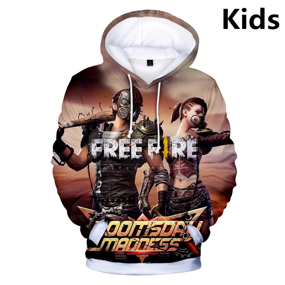 

3D Hoodie Pullovers free fire game Boys Girls Spring Autumn 3D Sweatshirts Funny Cartoon Men Women 3 To 14 Years Kids Coat