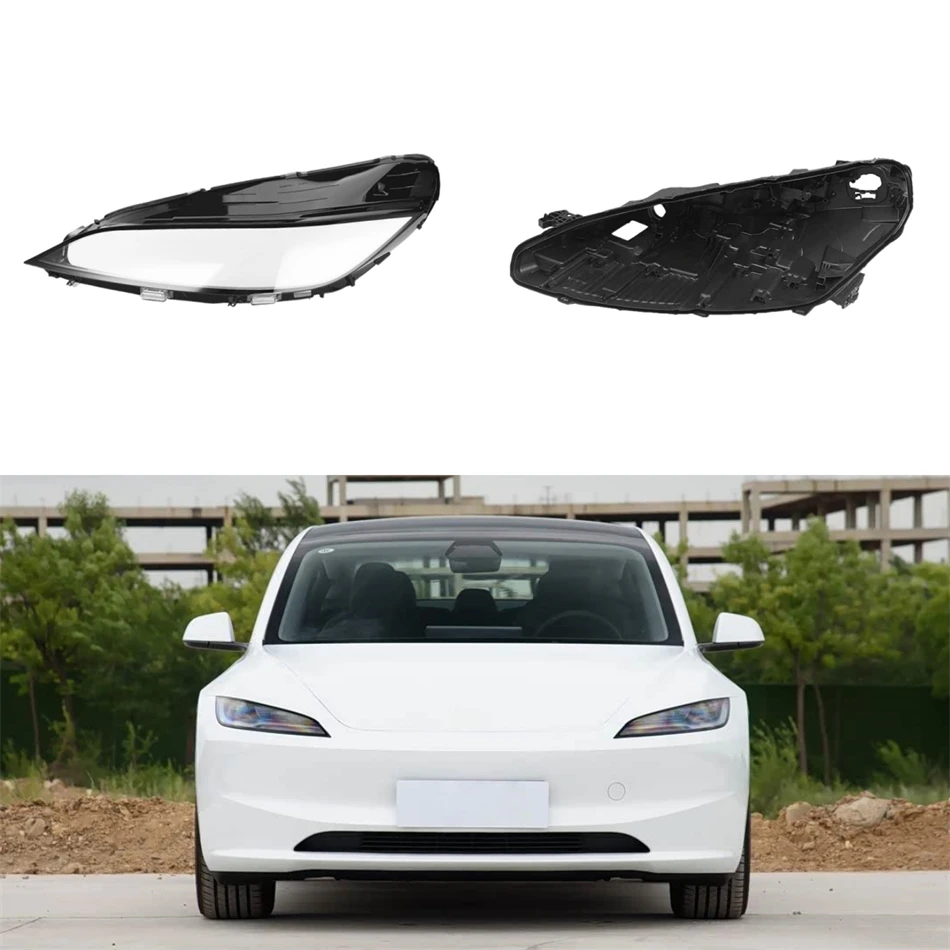 For Tesla Model 3 2023 2024 Car Replacement Parts Base Head Lamp Shell Headlamp Base Fixing Bracket Glass Cover