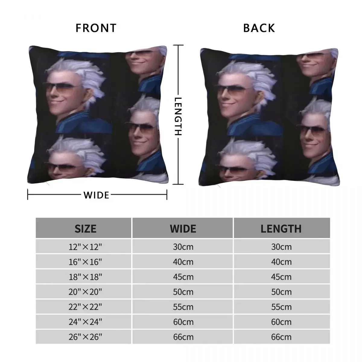 Vergil From The Devil May Cry Series Square Pillowcase Pillow Cover Polyester Cushion  Comfort Throw Pillow for Home Bedroom