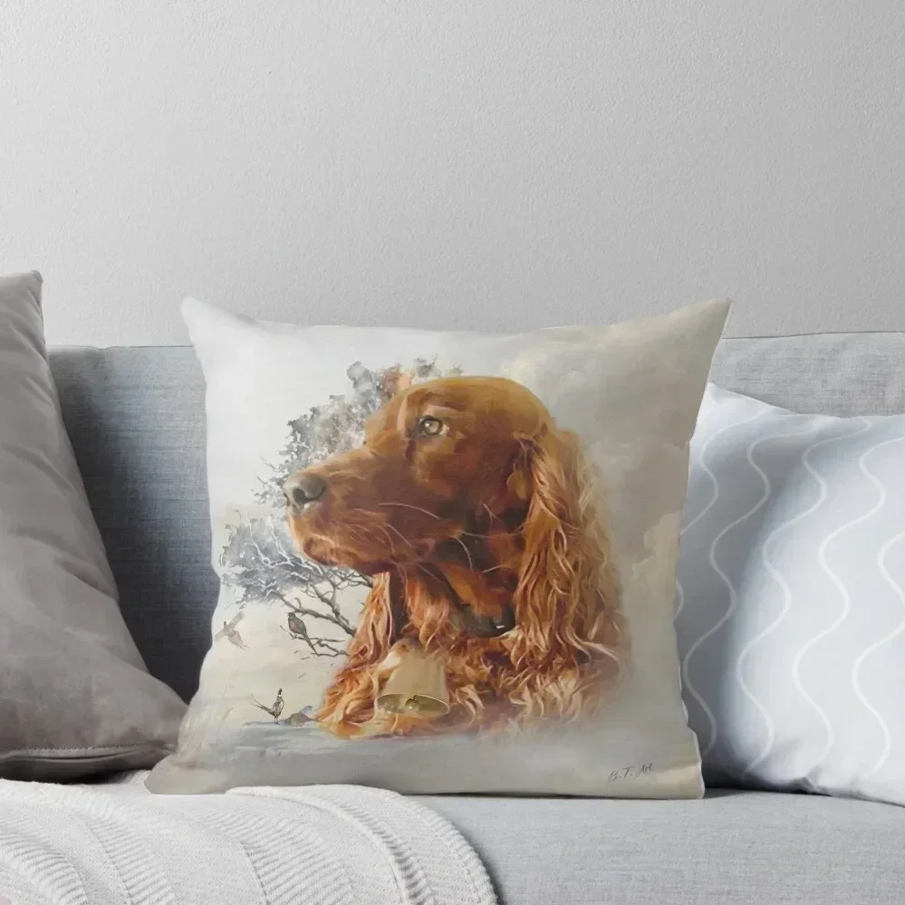 Irish setter with pheasant Throw Pillow Plaid Sofa Luxury Pillow Case Cushion Cover Set pillow