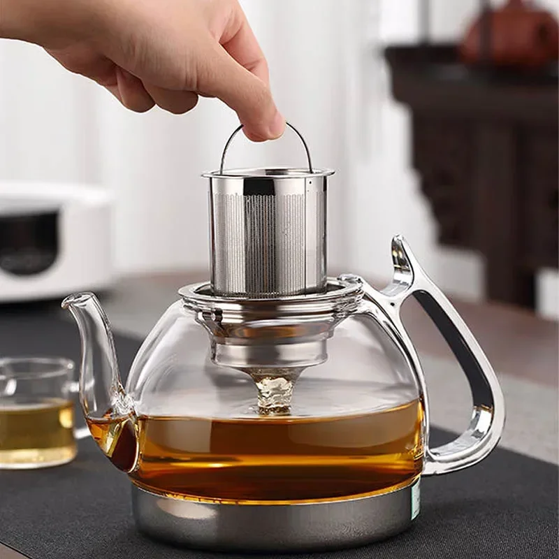 Induction Cooker Heat Resistant Glass Teapot Electromagnetic Furnace Multifunctional Filter Pot Gas Stove Kettle Tea Set