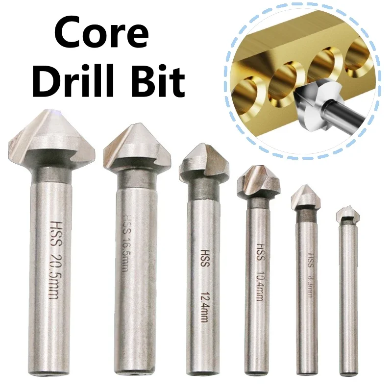 Core Bit HSS With Cobalt Chamfering Knife Titanium-plated 90 Degrees Single-edged Countersink Hole Deburring Trimmer Chamfer