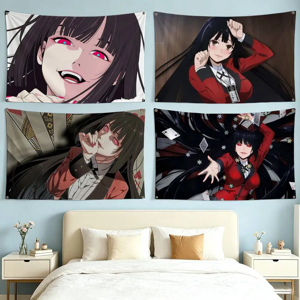 Anime k-Kakegurui Y-Yumeko Jabami  Flags Wall Hanging Tapestry Outdoor Garage Room Decorative flag Background Blanket