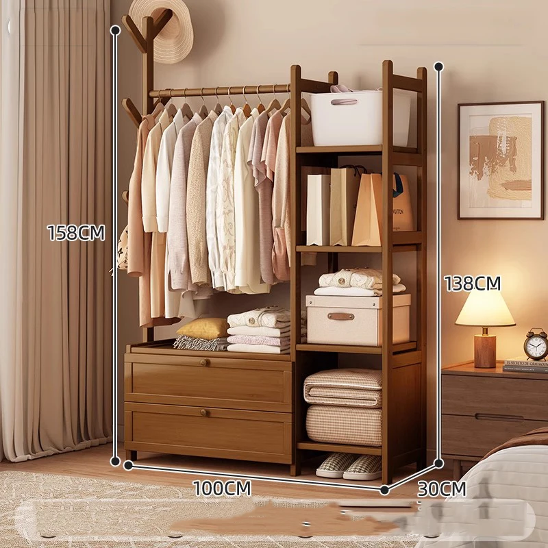 Wooden Wardrobes Coat Racks Filing Cabinets Bag Hanger Dress Corner Shelf Coat Racks Shoe Open Arara