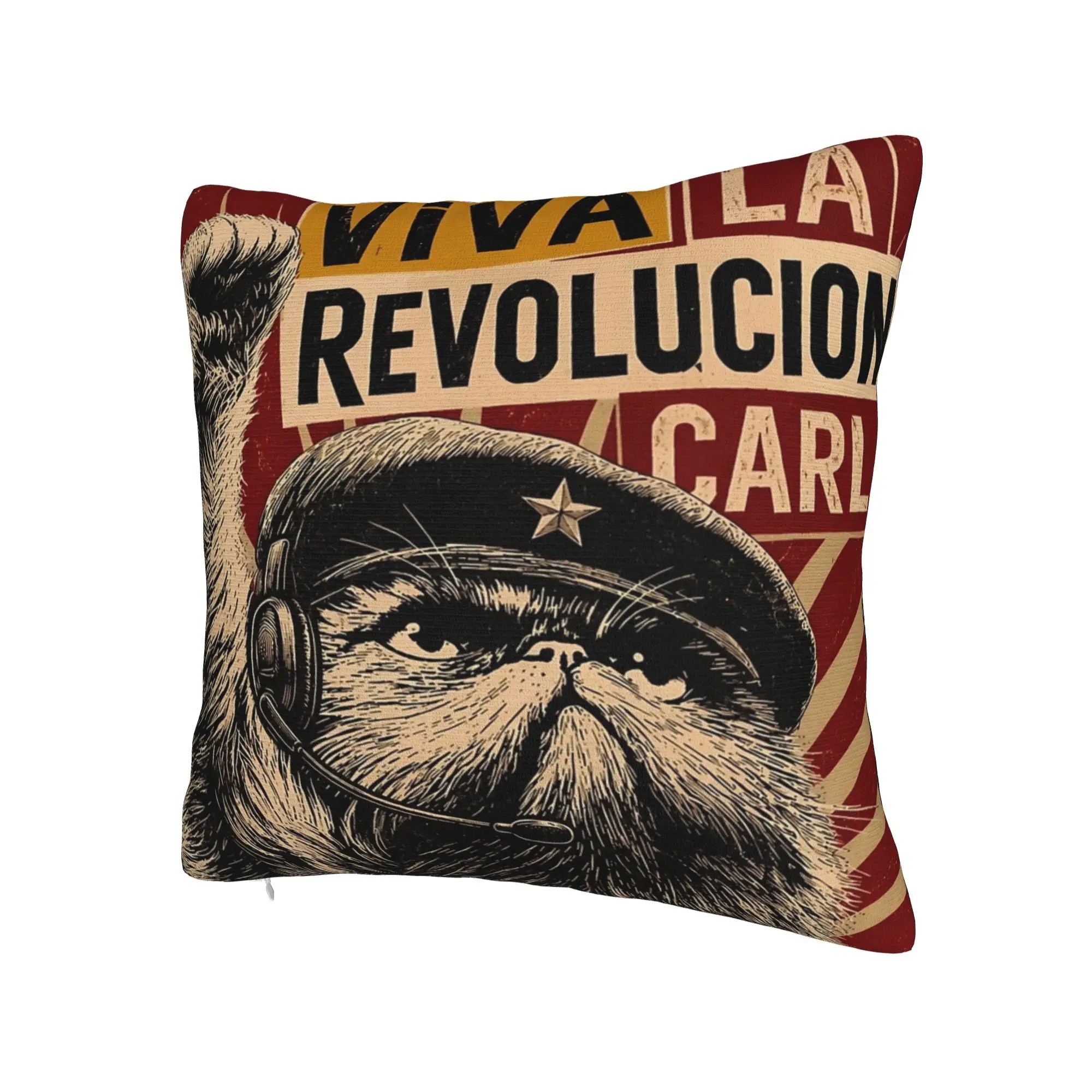 Decorative Pillowcase Viva La Revolution Carl Cat Lover Merchandise Sofa  Pillow Case Cover Drop Shipping Multi-Size